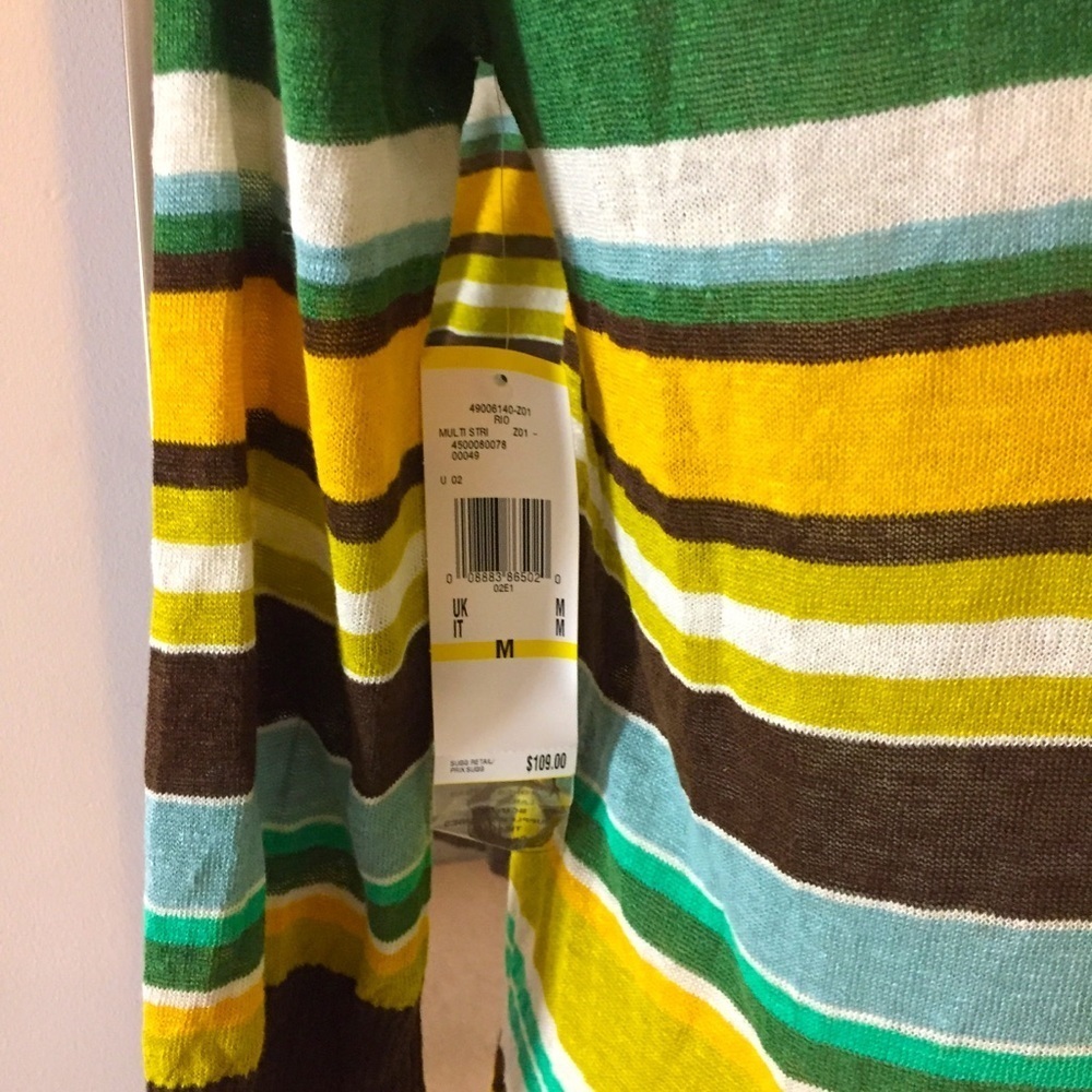 Ann Klein linen waterfall stripped cardigan - Picture 5 of 13